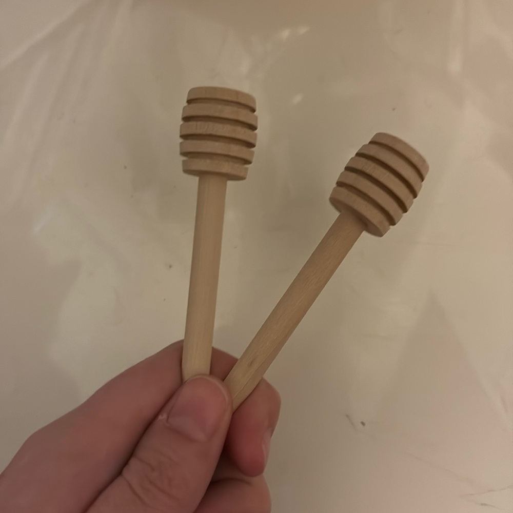 Wooden Honey Dippers set of 2 mini honey dippers